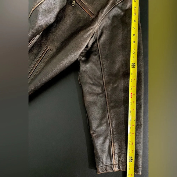 Vintage Wilsons Leather Coat Jacket Distressed Heavyweight Thinsulate - Picture 10 of 14